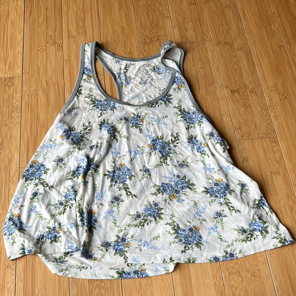 Blue Flowered Tank